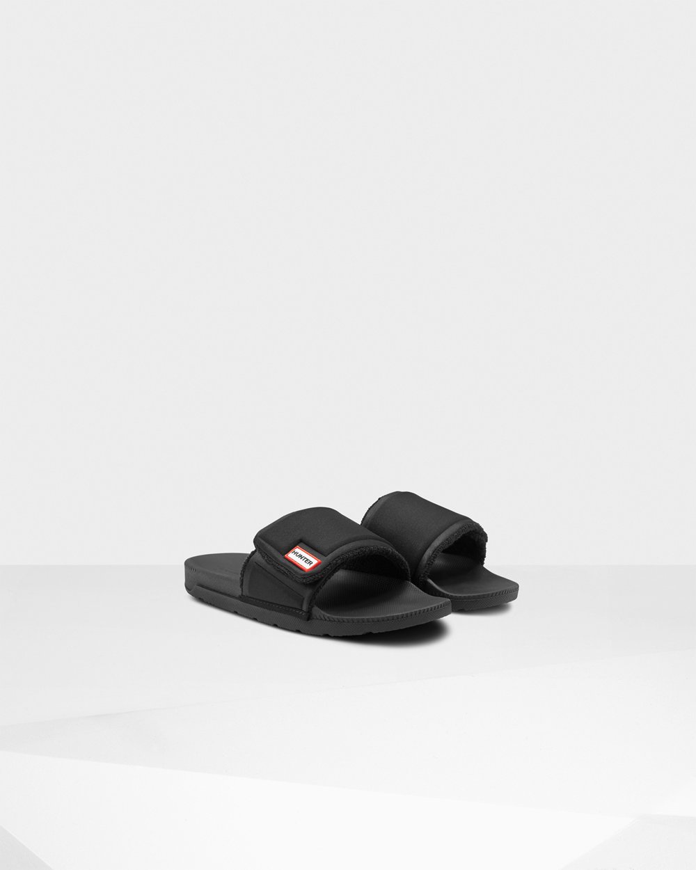 Hunter Original Adjustable Slides - Online Sale Womens Black - UNWQLV074